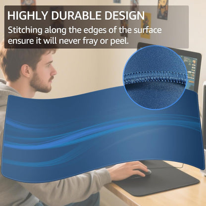 KTRIO Large Gaming Mouse Pad Desk Mat, Superior Micro-Weave Cloth for Precise Mouse Control, Non-Slip Rubber Base, Stitched Edges, Water-Resistant, for Gamer, Office & Home, 31.5" x 11.8" inches