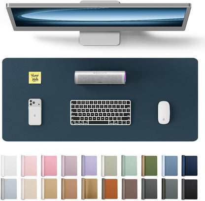 YSAGi Leather Office Desk Pad Protector, Large Mouse Pad, Non-Slip, PU Leather, Laptop Desk Blotter, Waterproof Writing Pad for Office and Home, Black, 23.6" x 13.8" - Colors B