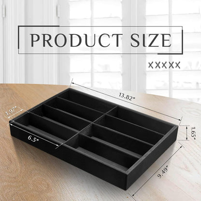 Amylove 4 Pcs Gray Sunglass Organizer Trays 4 Grids Velvet Glasses Holder Jewelry Display Organizer Eyeglasses Storage Box Drawer