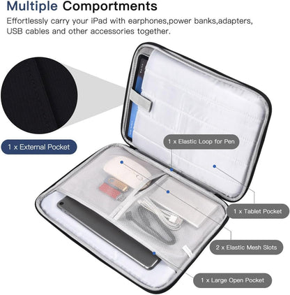 12-12.9 Inch Tablet Sleeve Bag for 12.4" Samsung Galaxy Tab S10+ S9+ Plus/S8+/S7+ Plus/S7 FE,13" iPad Air M4 M3 M2/iPad Pro M5 M4/Pro 12.9"/Microsoft Surface Go 2 12.4"/Pro 11 10 Carrying Case-Black