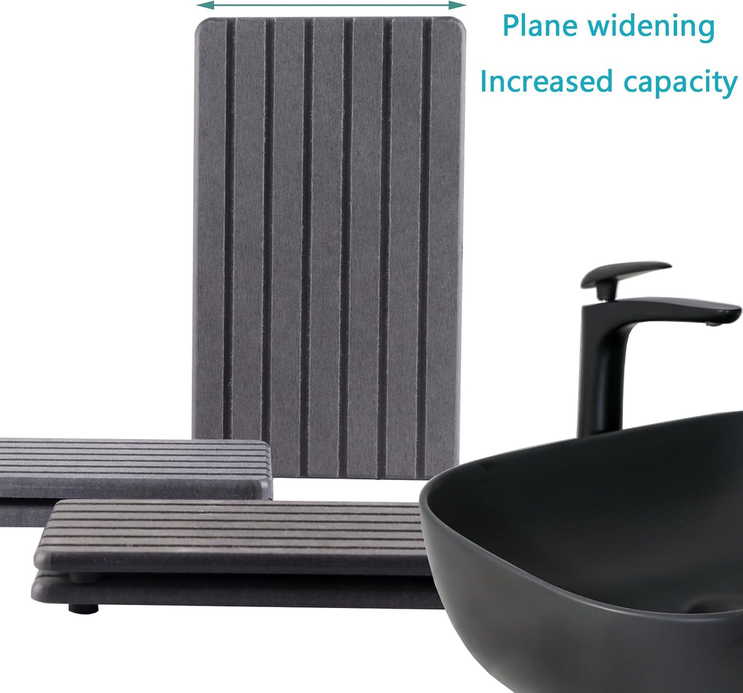 NiuYichee 2 PCS Water Absorbent diatomite Coasters, 8.3" x 4" Water Absorbing Stone Tray for Sink, Stone Drying mat for Kitchen Counter, Stone soap Tray Used for Hand Soaps & toiletries & Plants
