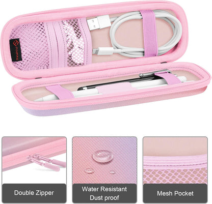 Fintie Holder Case for Apple Pencil Pro, Apple Pencil (USB-C / 1st / 2nd Generation), PU Leather Carrying Bag Sleeve Compatible with Pen, USB Cable, Samsung Stylus, Lilac Marble