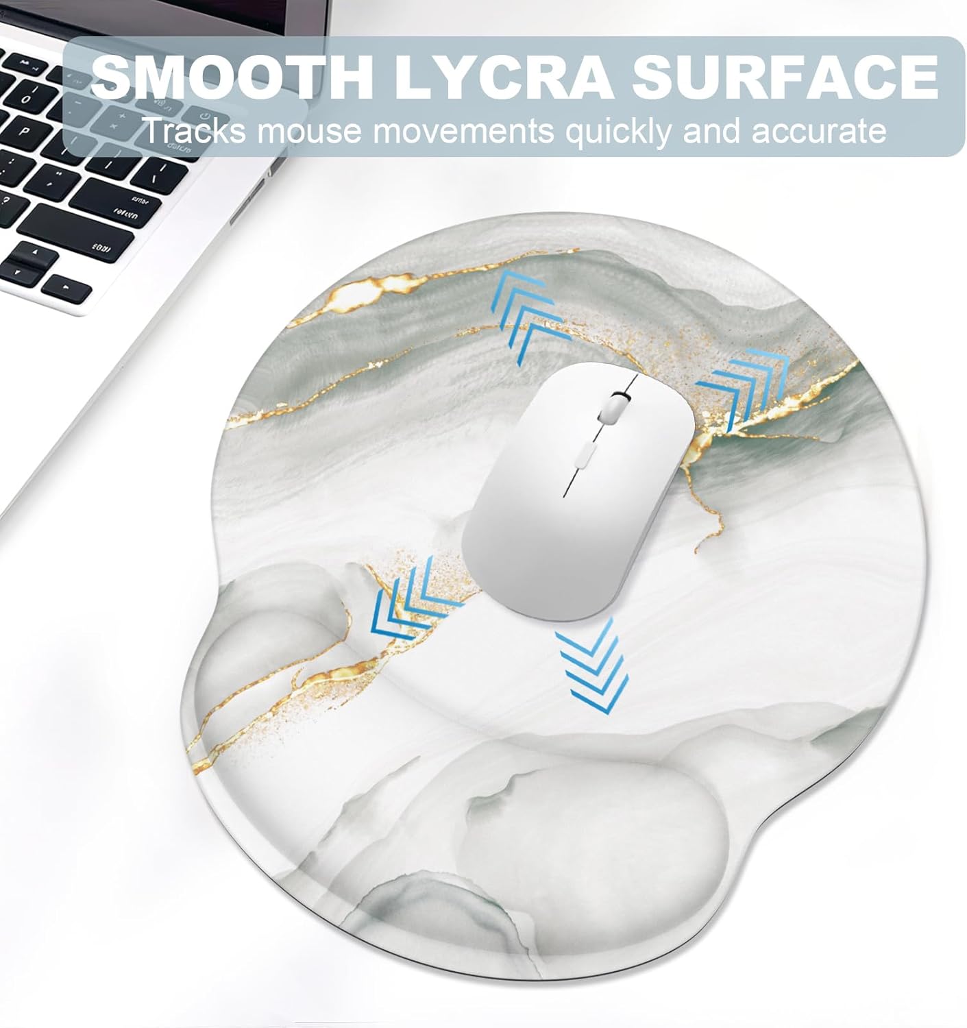 Ergonomic Mouse Pad with Wrist Rest and Keyboard Wrist Rest, Memory Foam Wrist Rest for Computer Keyboard, Easy Typing, Pain Relief, Mouse Pad Wrist Support for Gaming,Office, Laptop, Black Flower