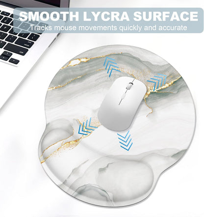 Ergonomic Mouse Pad with Wrist Rest and Keyboard Wrist Rest, Memory Foam Wrist Rest for Computer Keyboard, Easy Typing, Pain Relief, Mouse Pad Wrist Support for Gaming,Office, Laptop, Black Flower
