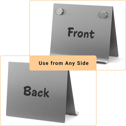 Magnetic Bulletin Board with Stand – Small Dry Erase Memo Board – Tabletop Metal Easel for Magnet Display – 10x8 Inches + 2 Magnets