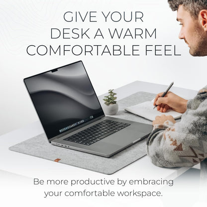 Nordik Large Felt Desk Mat - Charcoal - 35 x 17 inch - Full Desk Keyboard Mat - Computer Desk Mat for Keyboard and Mouse Pad - Desktop Mat - Large Felt Desk Pad