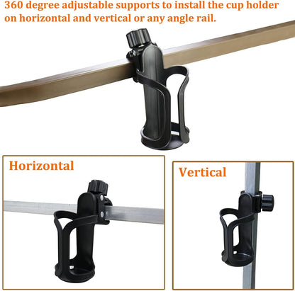 Huntury Cup Holder for Treestand Hunting, Easy Clamps On Tree Stand Or Climbing Sticks, Bottle Holder for Hunting, Install No Drilling Or Tool Needed Package of 2