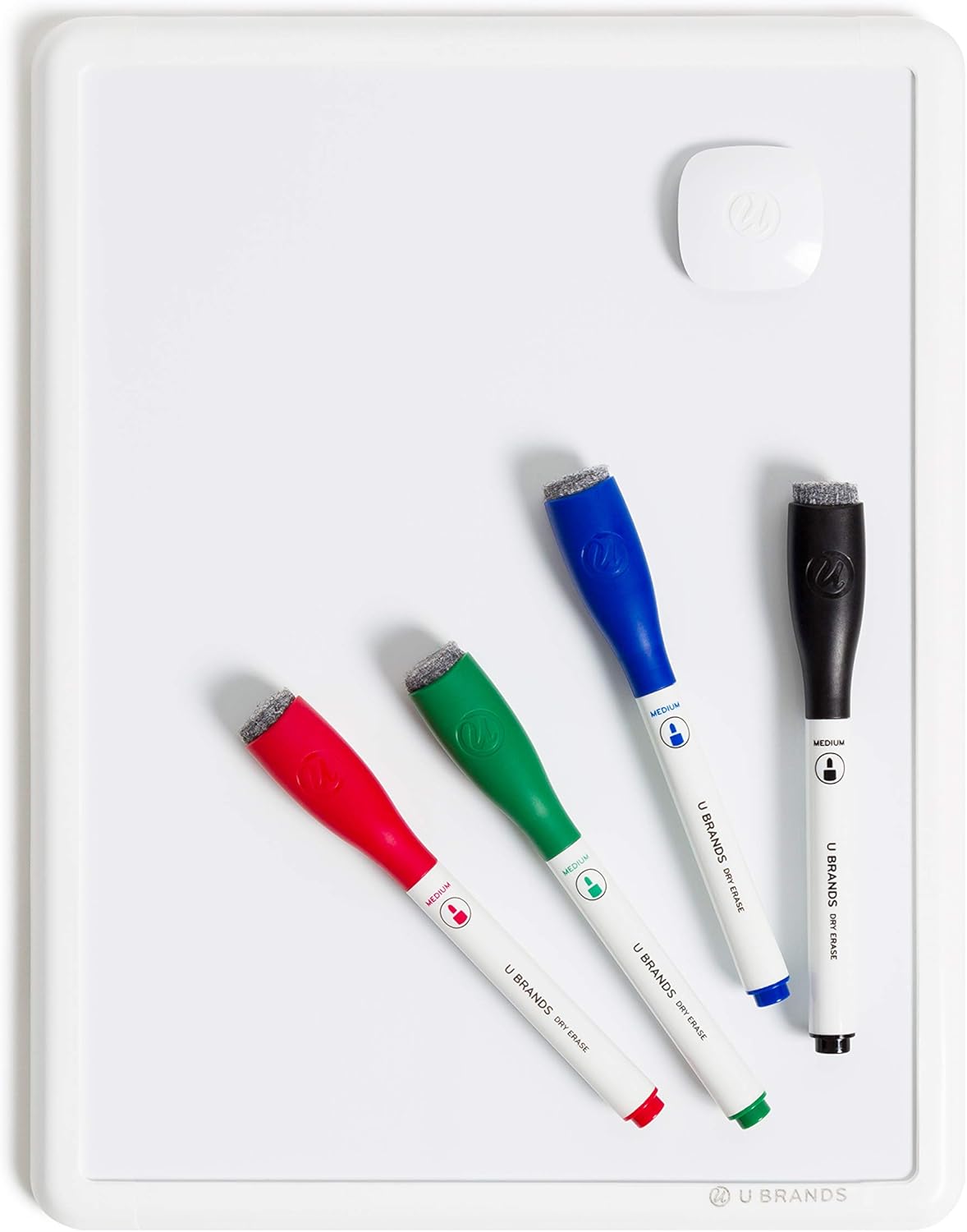U Brands Contempo Magnetic Small Whiteboard, 8.5” x 11”, White Modern Frame, Mini White Board for Students, Fridge and Locker Dry Erase Board, Includes Marker & Magnet