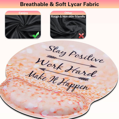 Mouse Wrist Rest, Canjoy 2 Pack Memory Foam Soft Fabric Mouse Wrist Rest Pad Support Cushion with Anti-Skid Rubber Base,Ergonomic Pain Relief Mouse Hand Rest (Black)