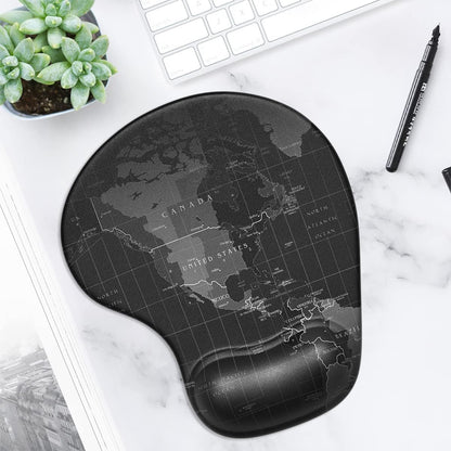 ITNRSIIET Ergonomic Mouse Pad with Gel Wrist Support Wrist Rest Smooth Surface Non-Slip PU Base Comfortable Office Supplies Pain Relief, 9.5 x 8 inches, Beach
