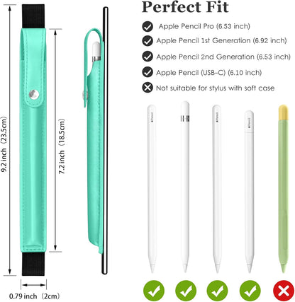 DTTO Pencil Holder for Apple Pencil 2nd & 1st Generation Case, New Apple Pencil Pro & USB-C Sleeve, Ultra-Thin Elastic Stylus Protective Pouch with Adhesive Attached to iPad, Pink Gold