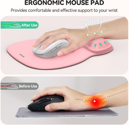 TECKNET Gel Mouse Pad with Wrist Rest, Ergonomic Office Mousepad with Wrist Support - Non-Slip & Smooth Surface Comfortable Desk Accessories Mat for Office, Gaming and Study - Gradient