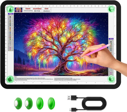 A2 Light Pad (25.2" x 18.4"), Large Magnetic Bright Light Box for tracing,6 Levels Dimming/3 Color,Physical Buttons,Light Board for Diamond Painting,Light Table for Drawing, Sketching