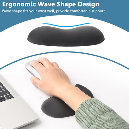 Ergonomic Mouse Wrist Rest Pad, Small Gel Mouse Keyboard Support Cushion Non-Slip Base, for Easy Typing and Wrist Pain Relief Office Computer, Laptop, PC Gaming (Blue)