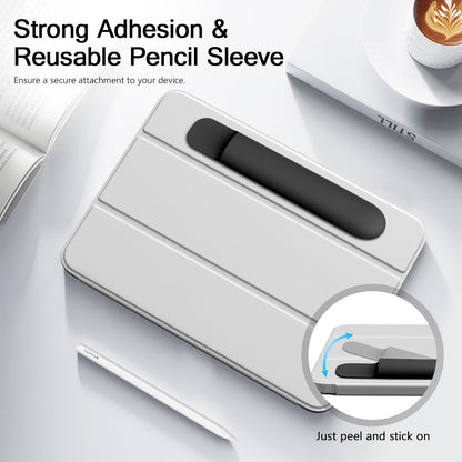 MoKo Pencil Case Holder, Adhesive Silicone Pencil Protected Sleeve Compatible with Apple Pencil Pro/ (USB-C)/ 1st/ 2nd Generation, Similarly Sized Styluses Accessories, Black