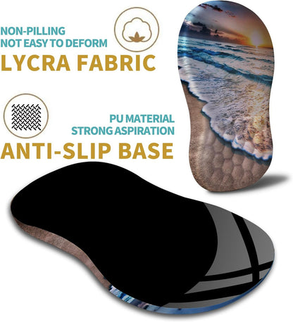 Hokafenle Ergonomic Mouse Pad Wrist Support with Massage Design, Wrist Rest Pain Relief Mousepad with Memory Foam&Non-Slip PU Base, Mouse Pads for Wireless Mouse & Desk (12x8 inch,Black)