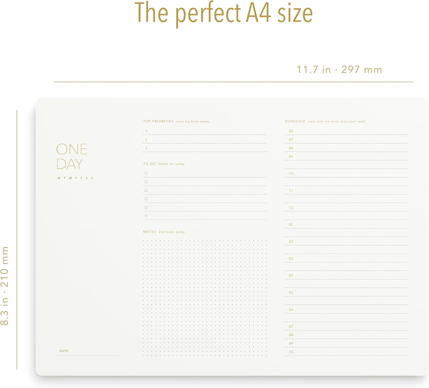 Pinesman - Elegant To Do List Notepad with Mouse Pad Feature, 11.22" x 7.87", 50 Tear-Off Sheets, Gold Foiled, Daily Planning, Eco-friendly To Do List Planner, FSC™ Certified To Do List Notebook for Work