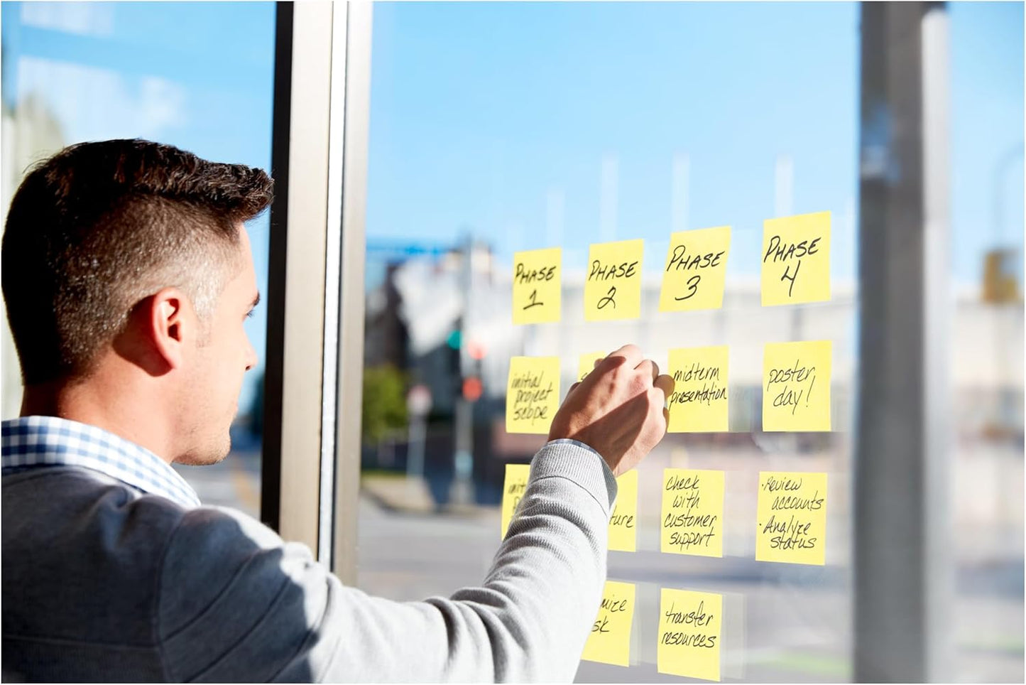 Post-it 100% Recycled Paper Super Sticky Notes, 3 in. x 3 in., 5 Pads, 70 Sheets per Pad, Wanderlust Pastels, School Supplies and Office Products