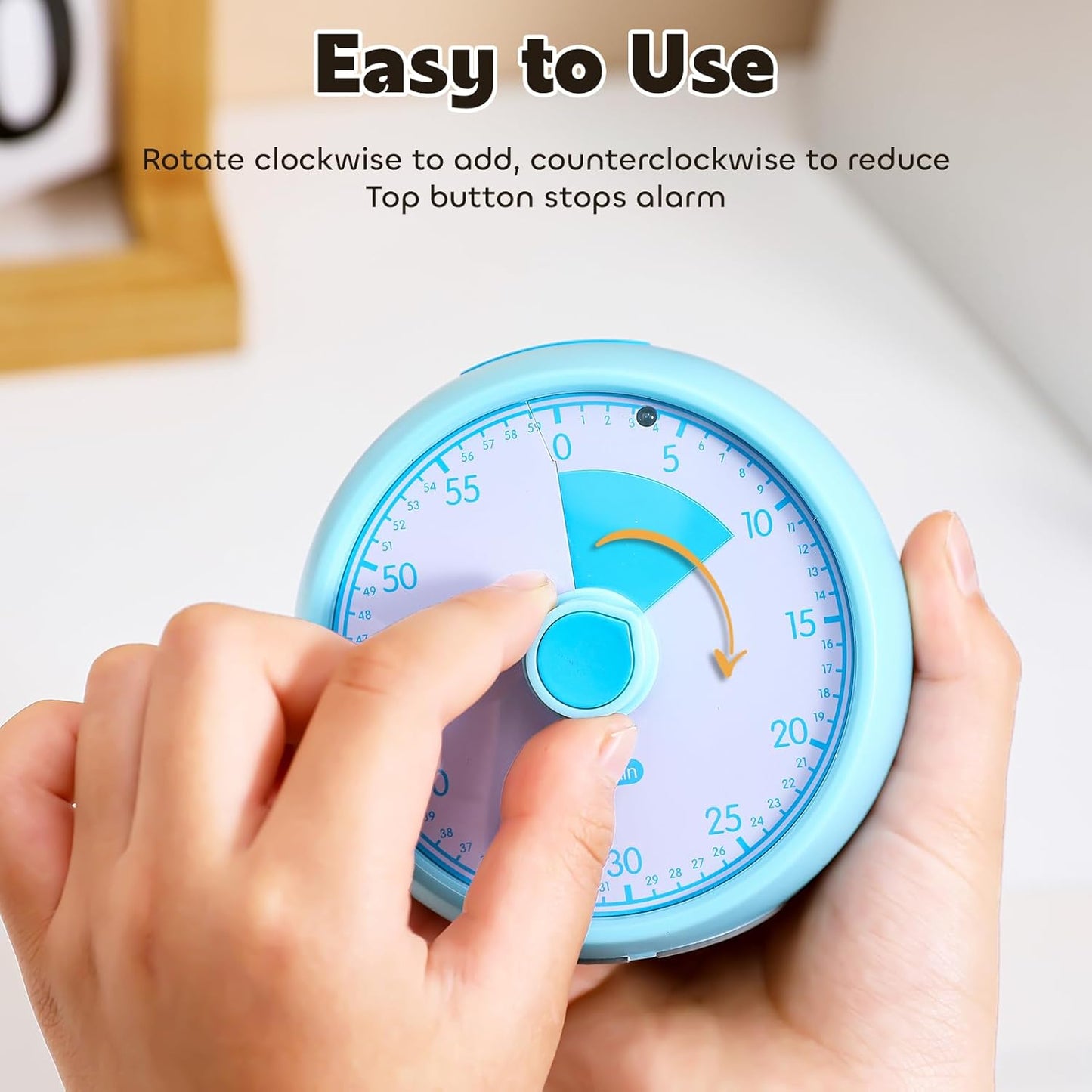 Conchstar Visual Timer for Kids 60-Minute - Countdown Timer with Optional Alarm, Focus Tool for ADHD & Autism, Time Management for Homework, Chores, Office, Kitchen, Teaching & Study Routines (Orange)