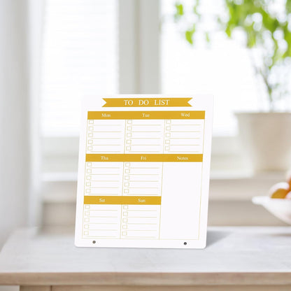Weekly Planner Dry Erase Board for Desk,10''x12'',Acrylic Desk Calendar to Do List Planner Board with Stand,Pink Dry Erase White Board for Home Office School-ZL-P-2530
