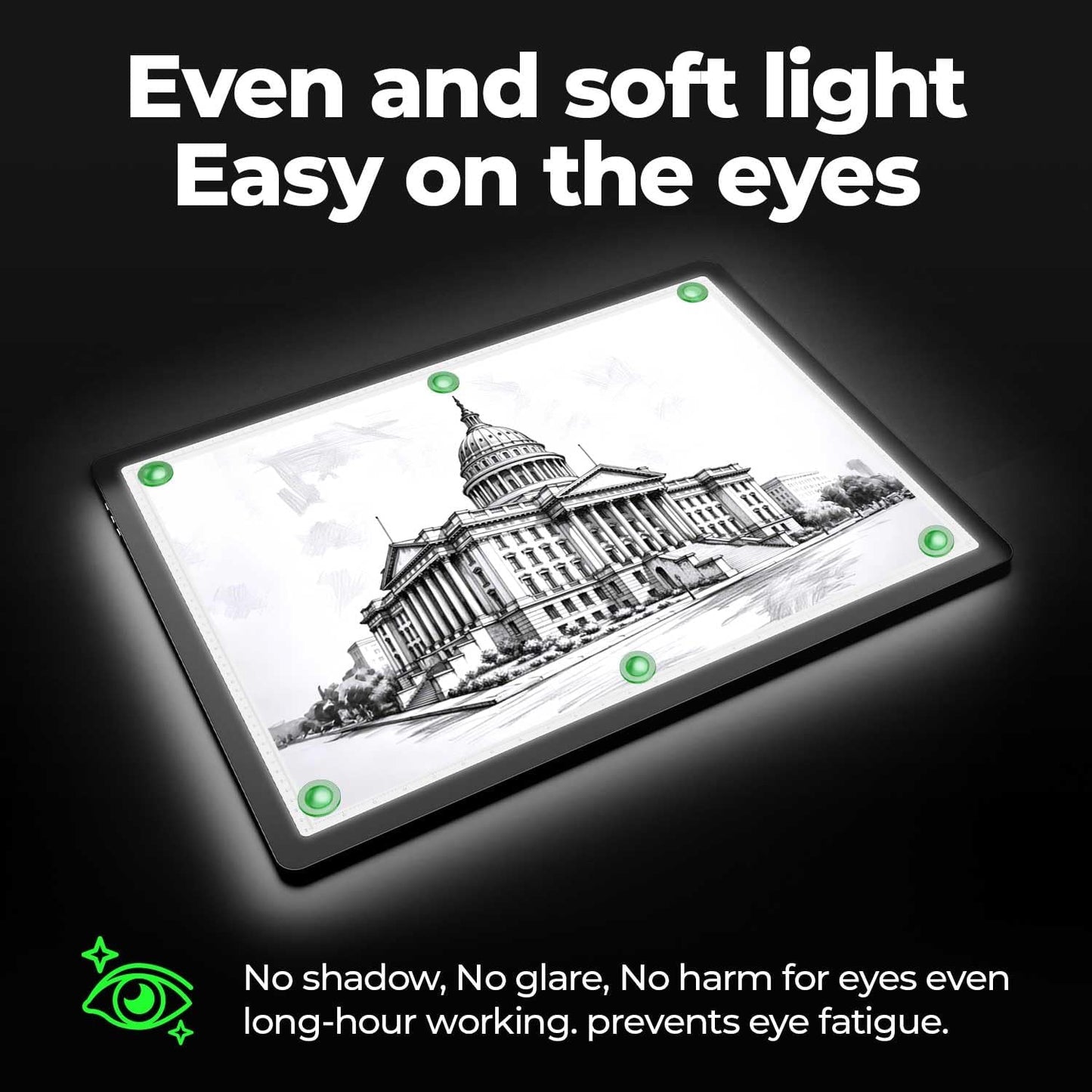 Zocelight Rechargeable A4 Tracing Light Box with Padded Case,Ultra Bright Led Light Pad with Physical Button,Wireless Light Board for Diamond Painting,Dimmable 9000LUX Lightbox for Tracing and Drawing