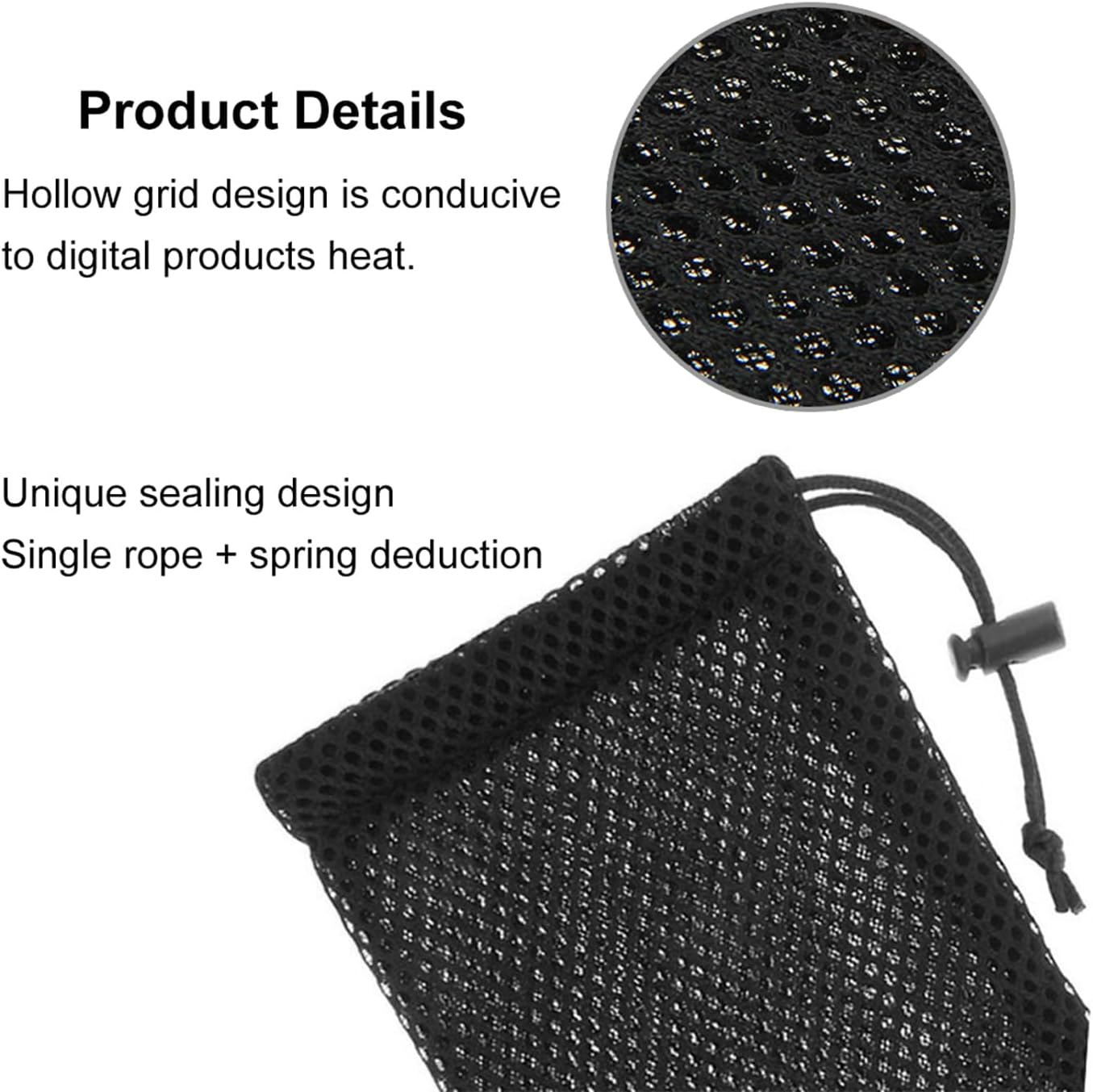 Pouch Carry Bag, Organizer for Smart Phones/Power Bank/USB Flash Drive/SD Cards and Other Accessories(Black)