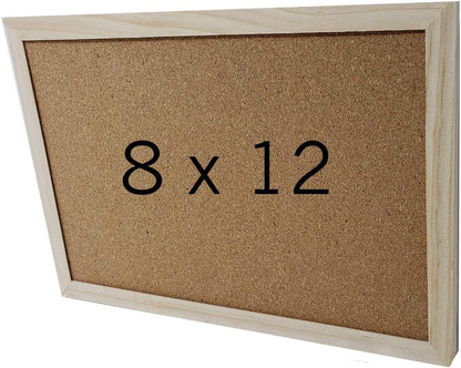 Mini Cork Bulletin Board Wood Framed 12 x 8 Inch for Home, Office or Dorm