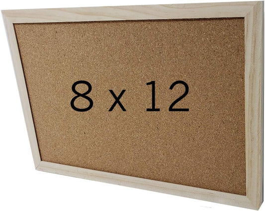 Mini Cork Bulletin Board Wood Framed 12 x 8 Inch for Home, Office or Dorm