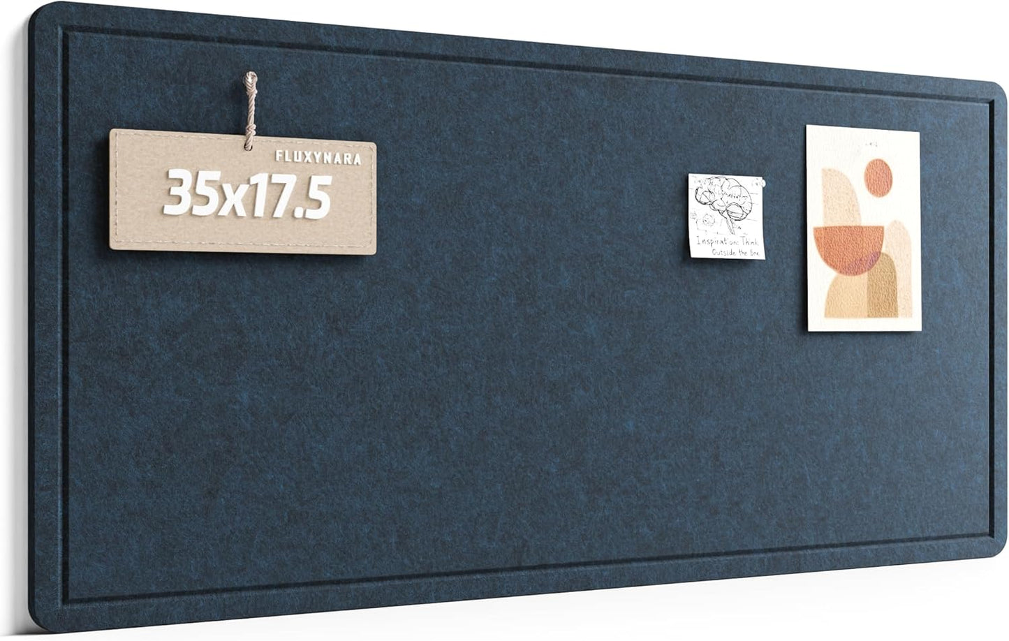 Fluxynara Bulletin Board, 23.6" x 17.5" Cork Board Alternative with 12 Safe Removable Adhesive Tabs, Foldable Felt Pin Board for Home Office, Classroom, Bedroom,Entryway for Walls—Sage
