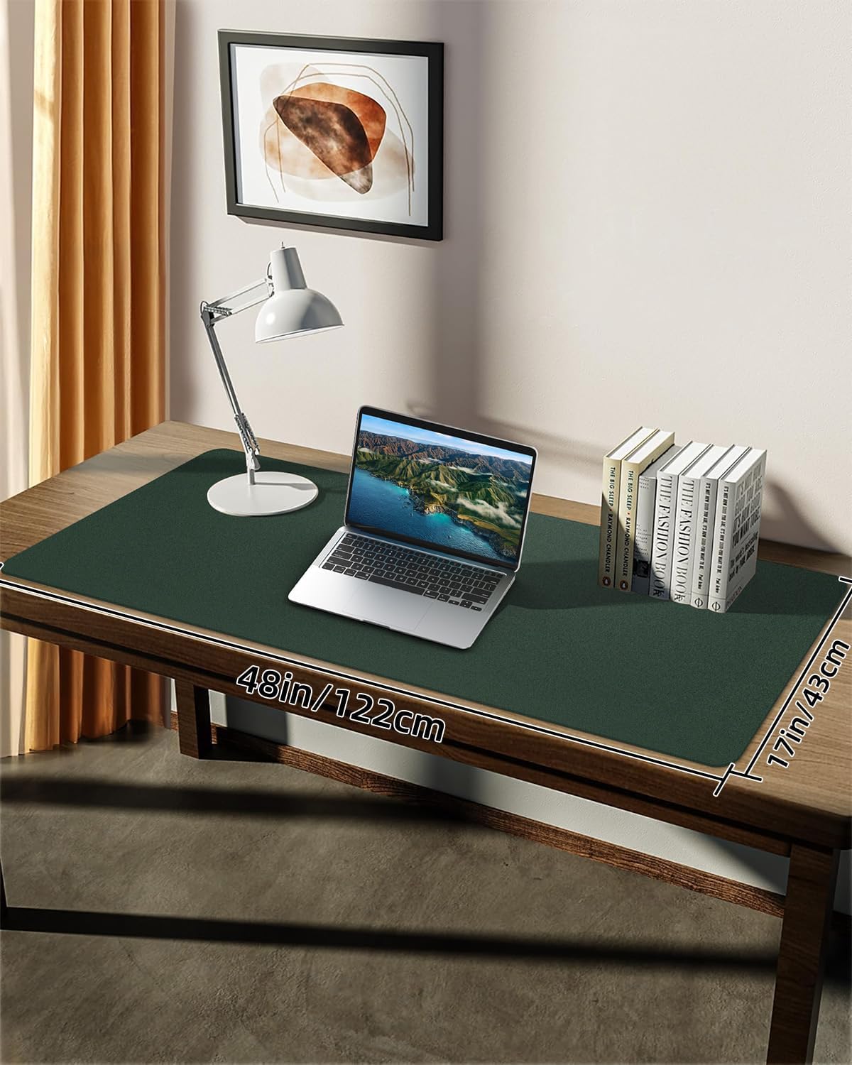 Leather Desk Pad Protector, Office Desk Mat, Large Mouse Pad, Non-Slip PU Leather Desk Blotter, Laptop Desk Pad Desk Accessories for Office and Home (Black, 40" x 17")