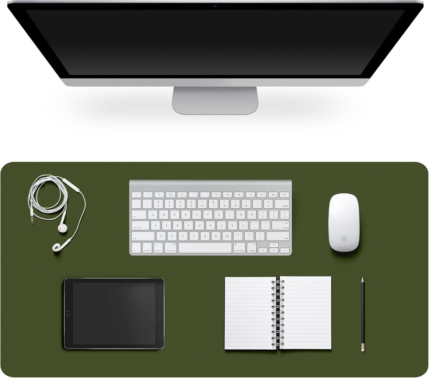 Leather Desk Pad Protector,Non-Slip Desk Pad,on-Slip PU Leather Large Mouse Pad,Easy Clean Desk Protecor Mat,Writing Pad for Office Work/Home/Decor(Black, 23.6" x 13.7")