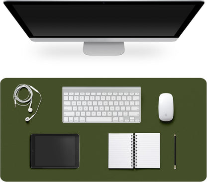Leather Desk Pad Protector,Non-Slip Desk Pad,on-Slip PU Leather Large Mouse Pad,Easy Clean Desk Protecor Mat,Writing Pad for Office Work/Home/Decor(Black, 23.6" x 13.7")