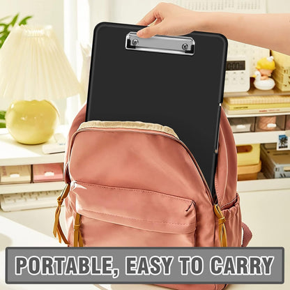 ANZNKU Clipboards with Storage, 13x9.6 Heavy Duty Nursing Clipboard Foldable, Plastic Storage Clipboard with Pen Holder, Cute Clip Board Folder for Teacher Nurse Work, School & Office Supplies(Black)