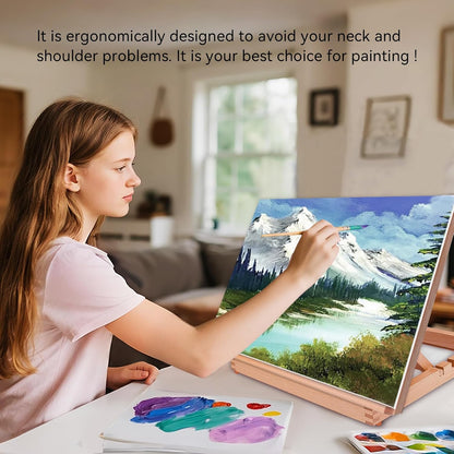 Tabletop Easel A3 Painting Easel with Smooth Surface, Adjustable Angle Art Easel for Artists, Children, Beginners & Student