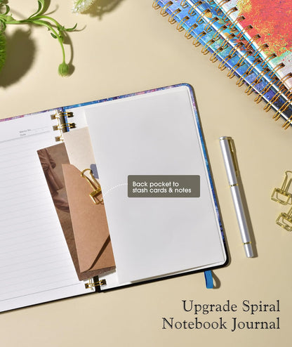 Graph Spiral Journal Notebook, A5 Hardcover Spiral Journals for Women Men, 100 GSM Graph Paper Notebooks, 150 Pages Spiral Bound Grid Notebook for Writing Note Taking Work 5.75" x 8.38" Olive Green