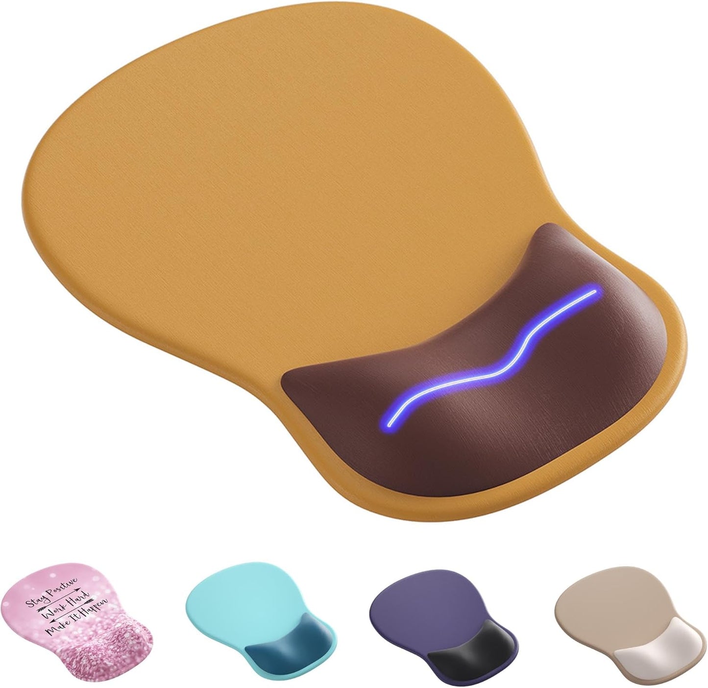 Ergonomic Mouse Pad with Wrist Rest,Cute Gel Mousepad Wrist Support - Small Mini Portable for Travel Mouse Pads for Desk Laptop,Computer,Office & Home Decor (Pink&Light Pink)