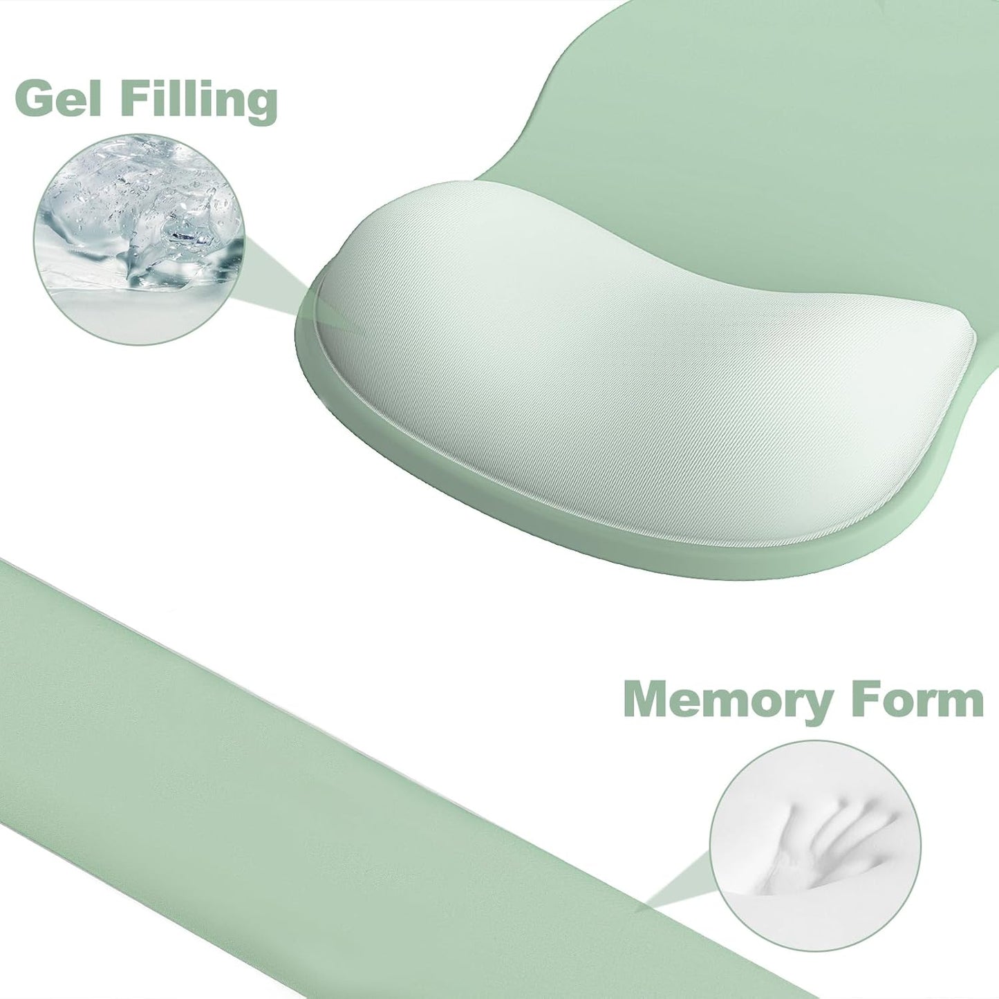 Ergonomic Mouse Pad with Wrist Rest and Keyboard Wrist Rest, Gel Mousepad and Wrist Rest for Computer Keyboard, Pain Relief, Non-Slip PU Base, Mouse Pad with Wrist Support for Gaming, Office, Brown