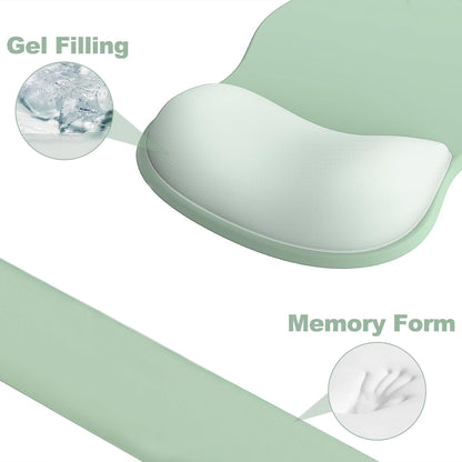 Ergonomic Mouse Pad with Wrist Rest and Keyboard Wrist Rest, Gel Mousepad and Wrist Rest for Computer Keyboard, Pain Relief, Non-Slip PU Base, Mouse Pad with Wrist Support for Gaming, Office, Brown