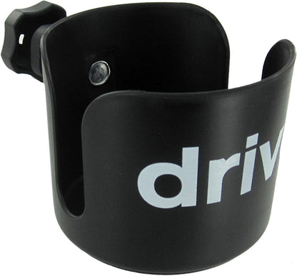 Drive Medical Universal Clamp-On Cup Holder For Walker, Rollator, & Wheelchair, 3.5 x 4 Inch, Black