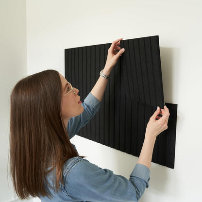 Large Felt Bulletin Board - Stylish Perfectly Sized 35" x 47" Cork Board Alternative for Office & Wall Decor – 12 Customizable Adhesive Tiles w/Golden Pins are Perfect to Display Your Photos