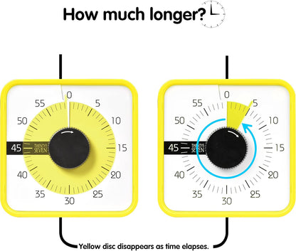 Visual Timer 7.5 inch; 60 Minute 1 Hour Countdown Timer for Kids Classroom Teaching Tool Home Office Meeting, Mechanical Countdown Clock for Exam Time Management Magnetic, Sky Blue with Colorful Disc