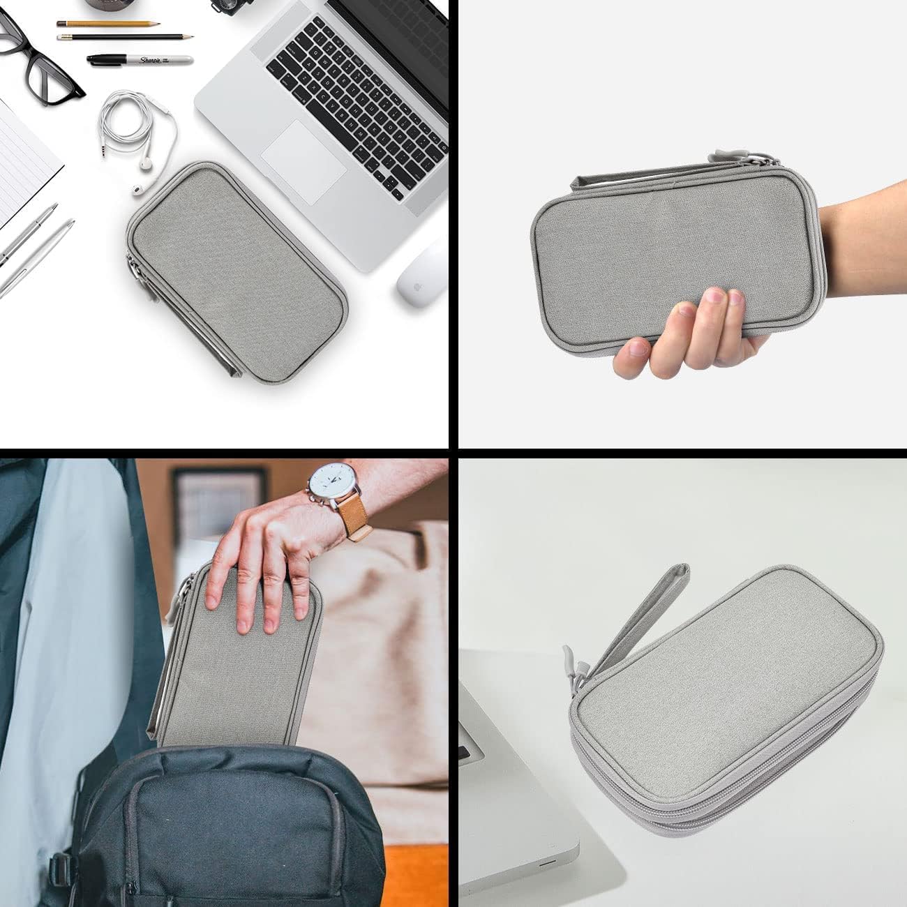 CAOODKDK Electronics Accessories Organizer Pouch Bag, Travel Universal Organizer for Cable, Charger, Phone, SD Card, Business Travel Gadget Bag