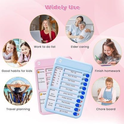 Chore Chart for Kids, Checklist Planning Board with Sliders, 19 Personalizable Sheets and Magnetic Marker, ADHD Tools for Kids to Do List Routine Chart Visual Schedule Board with Stand