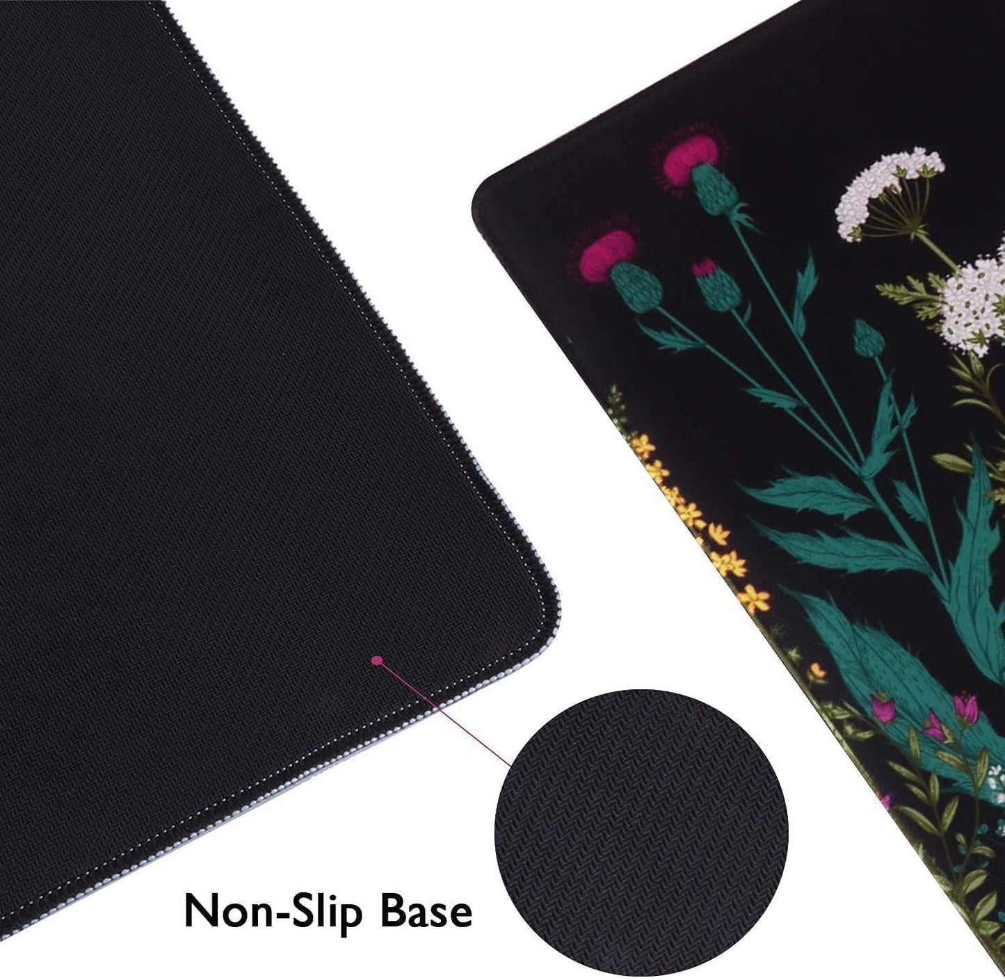 iCasso Desk Cover Mat, Office Mouse Pad, Desk Protector Mat, Extra Large Matt for Desktop,Anti-Slip XXL Big Mousepad with Stitched Edges for Computer Keyboard Retro Black - Colors B