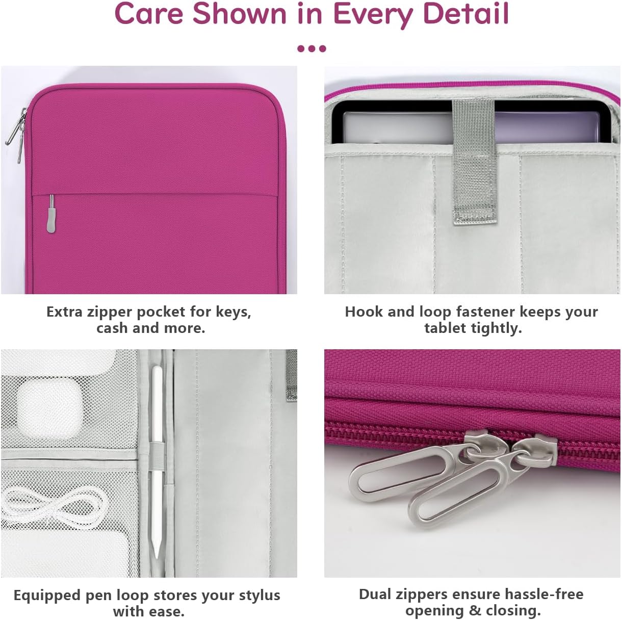Dadanism 9-11 Inch Tablet Sleeve Padded Carrying Case for iPad (A16) 11th Gen 11", iPad 10th Gen 10.9", iPad Air M4/Pro M5 11", iPad Air 5/4, iPad 9/8/7th Gen, Galaxy Tab A11+ Plus 11", Blue