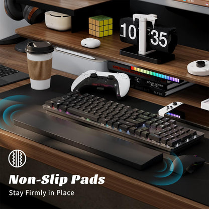 Wooden Wrist Rest, 11.8-inch Length and 22mm Thickness for Small Keyboard, Bamboo Wood Palm Rest, Ergonomic Design for Mechanical Gaming Keyboard