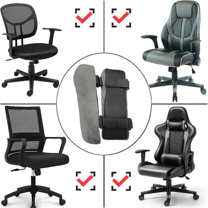 Office Chair Armrest Covers, Set of 2 Comfortable Armrest Elbow Pillow (2 Grey Armrest Pillow)