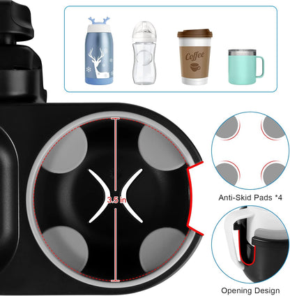 Accmor Stroller Cup Holder, Universal Cup Holder for Uppababy Nuna Doona Strollers, Bottle Drinks Holder for Wheelchair, Walker, Bike, Scooter