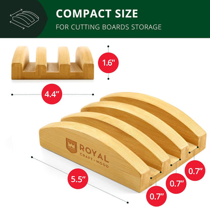 ROYAL CRAFT WOOD Cutting Board Stand for Cutting Board Sets, Chopping Boards Rack Organizer that Holds up to 3 Cutting Boards to 0.7 Inches Thick