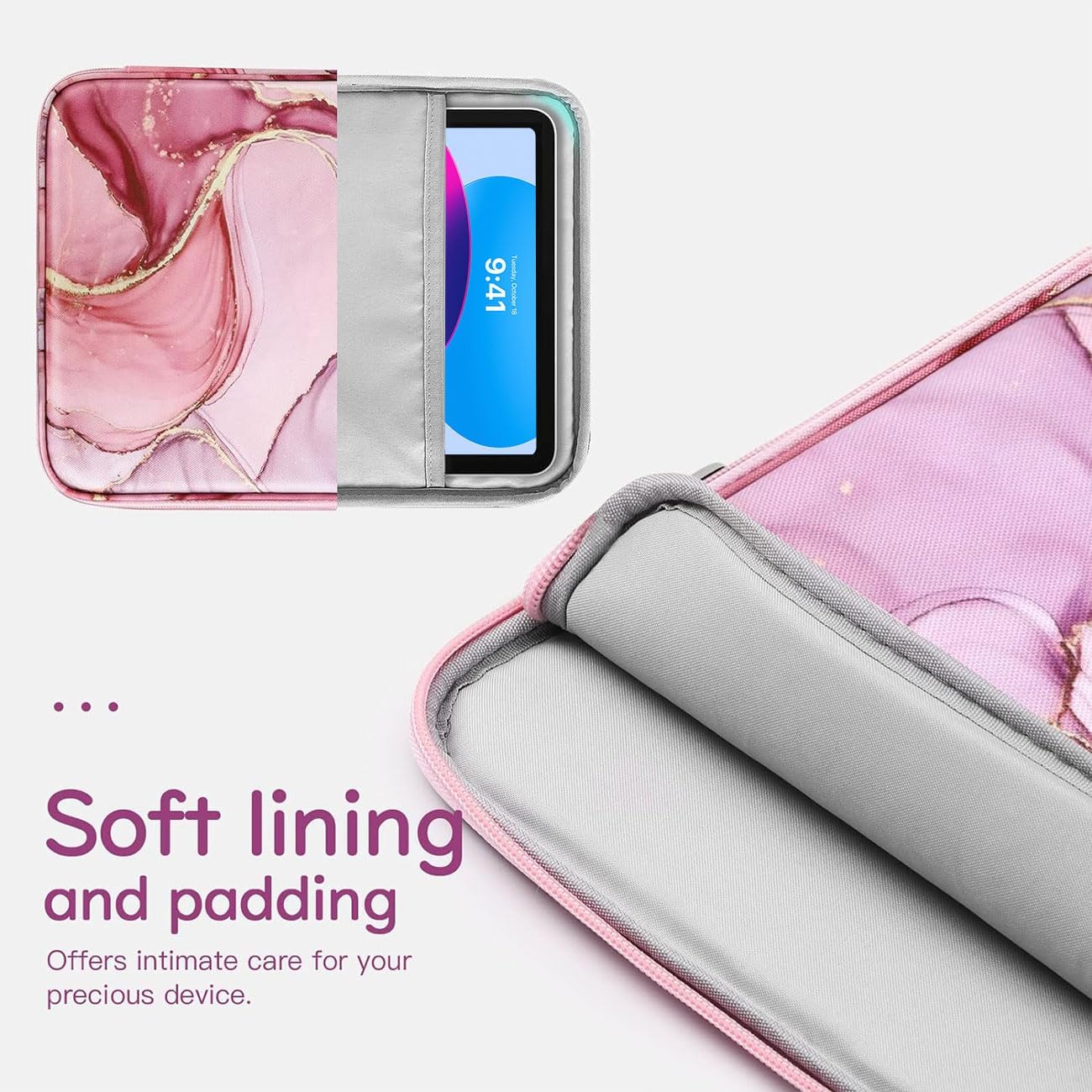 Dadanism 9-11" Tablet Sleeve Bag Carrying Case for iPad (A16) 11th Gen 11", iPad 10th Gen 10.9" Air 5/4, iPad Air M4/Pro 11", iPad 9/8/7th, Galaxy Tab A11+ Plus 11", Remarkable 2 10.3", Black
